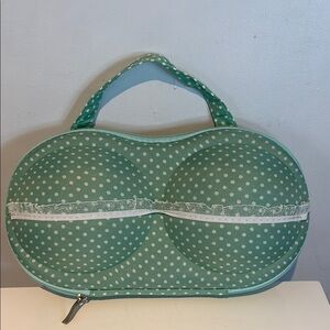 Polka Dot Green Women's bra/lingerie travel   Bag